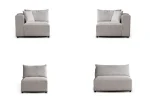 Canapé Azra Modulable Chenille Blanc cassé – Image 15