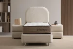 Lit Coffre Enfant Jade - Chenille Blanc Cassé 90x190cm