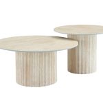 Table Basse Mina Travertin/ Céramique Couleurs au Choix