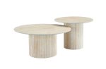 Table Basse Mina Travertin/ Céramique Couleurs au Choix