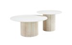 Table Basse Mina Travertin/ Céramique Couleurs au Choix – Image 2