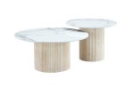 Table Basse Mina Travertin/ Céramique Couleurs au Choix – Image 3