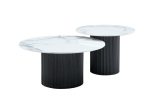 Table Basse Mina Travertin/ Céramique Couleurs au Choix – Image 9