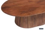 Table Basse Miguel 120cm Ovale Bois de Manguier Brun Foncé/ Clair – Image 2