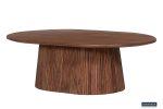 Table Basse Miguel 120cm Ovale Bois de Manguier Brun Foncé/ Clair – Image 3
