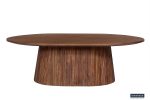 Table Basse Miguel 120cm Ovale Bois de Manguier Brun Foncé/ Clair – Image 4