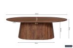 Table Basse Miguel 120cm Ovale Bois de Manguier Brun Foncé/ Clair – Image 5