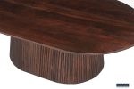 Table Basse Miguel 120cm Ovale Bois de Manguier Brun Foncé/ Clair – Image 6