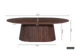 Table Basse Miguel 120cm Ovale Bois de Manguier Brun Foncé/ Clair – Image 7