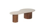Table Basse Marlon 120cm Bois de Manguier avec Travertin Beige – Image 5