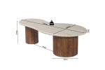 Table Basse Marlon 120cm Bois de Manguier avec Travertin Beige – Image 6