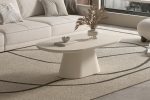 Table Basse Tavira 120cm Ciment Beige/ Blanc – Image 3