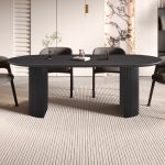 Table Lagos 220cm/ 200cm  Ovale Décor Brun Foncé