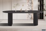 Table Lagos 220cm/ 200cm  Ovale Décor Brun Foncé – Image 3