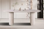 TABLE 'LAGOS' 200 CM OVALE DÉCOR TRAVERTIN BEIGE – Image 3