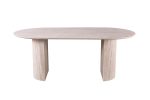 TABLE 'LAGOS' 200 CM OVALE DÉCOR TRAVERTIN BEIGE – Image 5