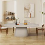 Table Tavira 220cm Ovale Ciment Beige