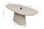 Table Tavira 220cm Ovale Ciment Beige – Image 10