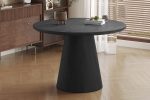 Table Miklos 120cm ronde décor Brun Foncé