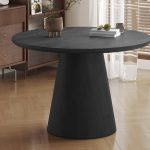 Table Miklos 120cm ronde décor Brun Foncé