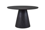 Table Miklos 120cm ronde décor Brun Foncé – Image 5