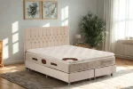 Lit Coffre HUGO BEIGE - Velours – Image 9