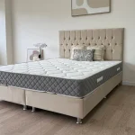 Lit Coffre HUGO BEIGE - Velours