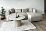 Canapé d'Angle Ela Velours Beige