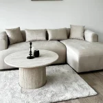 Canapé d'Angle Ela Velours Beige