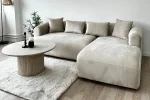 Canapé d'Angle Ela Velours Beige – Image 3