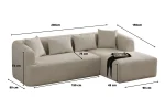 Canapé d'Angle Ela Velours Beige – Image 5