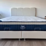 Lit Coffre CELIA BLANC CASSE - Velours