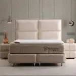 Lit Coffre SIDNEY BEIGE - Velours