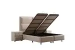 Lit Coffre SIDNEY BEIGE - Velours – Image 4