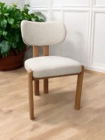 Chaise HERA Tissu Chenille Pied Noir ou Bois – Image 2