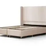 Lit Coffre Coco - Velours Blanc Cassé
