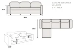 Canapé Elégance Velours Modulable 3+1 Pouf – Image 2