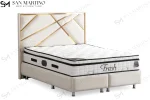 Lit Coffre PARMA - Velours Blanc Cassé