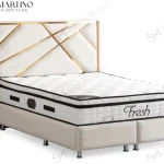 Lit Coffre PARMA - Velours Blanc Cassé