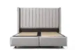 Lit Coffre Tokyo - Velours Gris