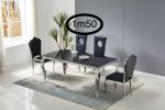 TABLE BAROQUE MARBRE NOIR CHROME 150 – Image 2