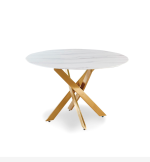 TABLE OLIVIA ROND 1M20 MARBRE DORE – Image 7