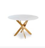TABLE OLIVIA ROND 1M20 MARBRE DORE – Image 5