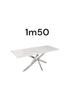 TABLE OLIVIA RECTANGULAIRE MARBRE CHROME 150 – Image 2