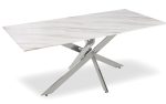 TABLE OLIVIA RECTANGULAIRE MARBRE CHROME 150 – Image 3