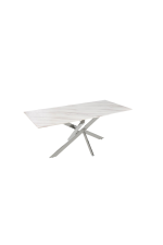 TABLE OLIVIA RECTANGULAIRE MARBRE CHROME 150 – Image 4