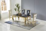 TABLE BAROQUE MARBRE DORE 180 – Image 6