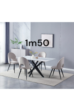 TABLE A MANGER OLIVIA 1m50 MARBRE PIED NOIR – Image 2