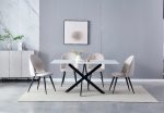 TABLE A MANGER OLIVIA 1m50 MARBRE PIED NOIR – Image 6