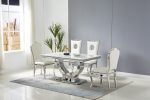 TABLE TROPHEE MARBRE NOIR CHROME 180 – Image 4
